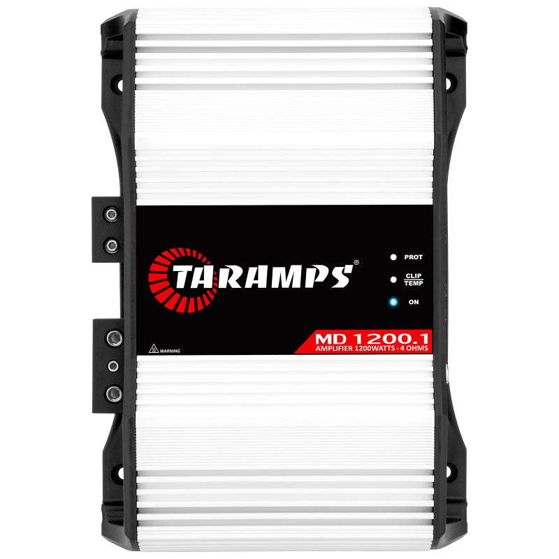 Taramp's Taramps MD 1200.1 4-Ohms Car Amplifier, 1200W RMS Full Range Digital Monoblock Class D MOSFET Amp, Crossover High/Low Pass Filter, Bass Boost, Gain Control LED Power Indicator, High Performance Audio - Image 1
